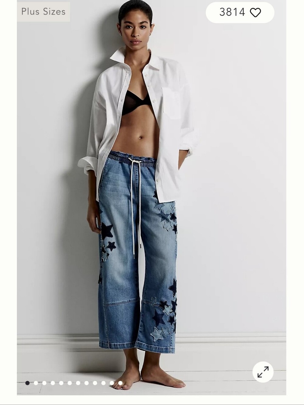 Anthropologie PICRO Izzie Relaxed Star Pull-On Barrel  Jeans